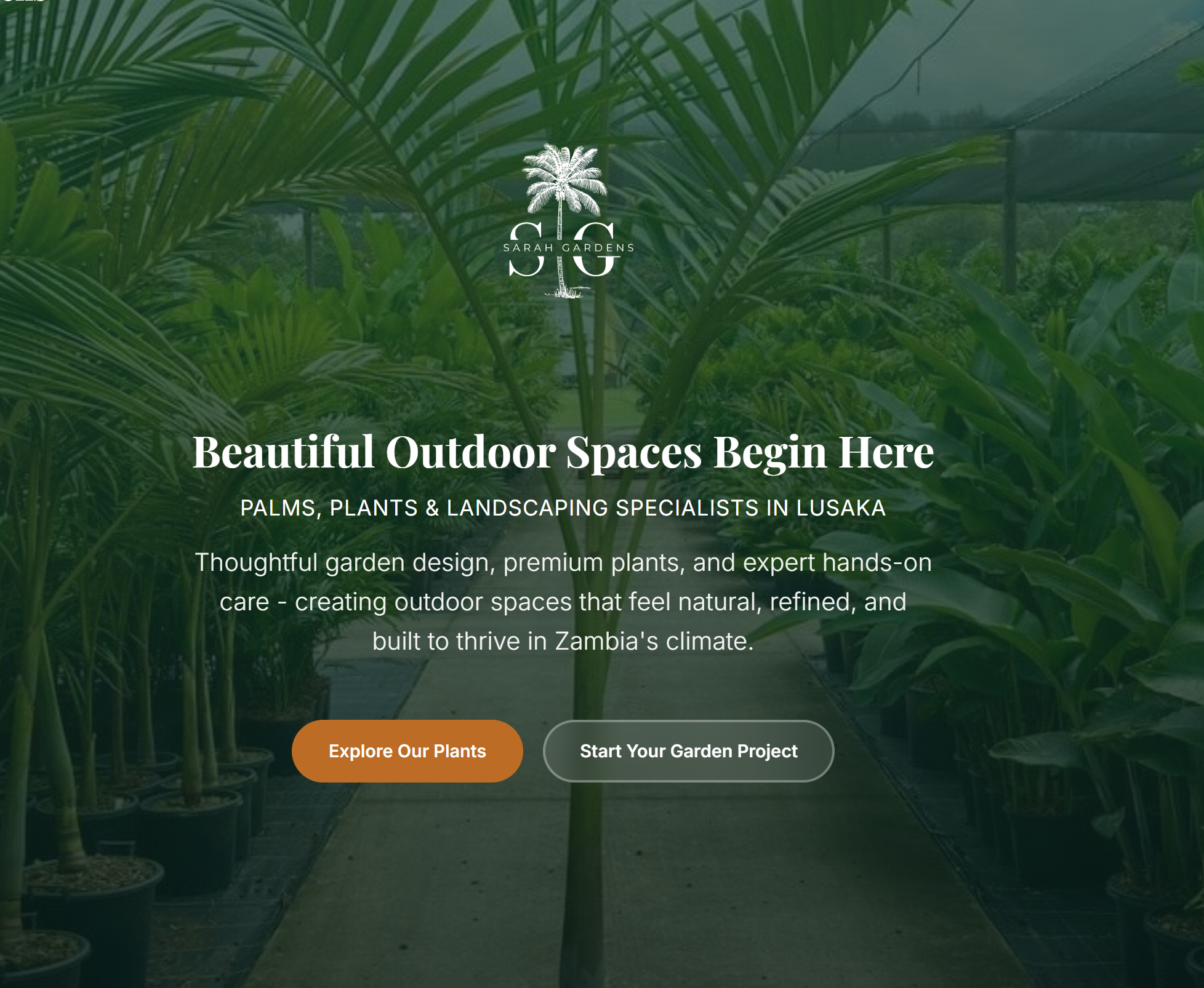 Sarah Gardens landscaping website